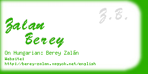 zalan berey business card